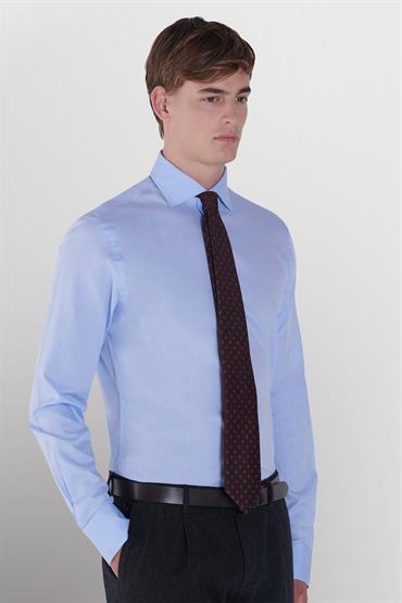 ITALIAN COLLAR SHIRT SLIM FIT DK BLUE