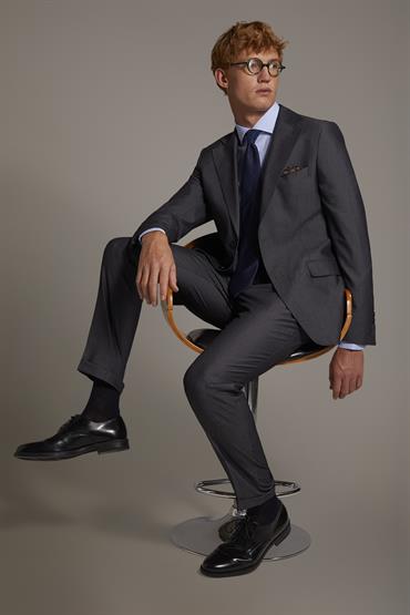 notch single breasted suit GREY