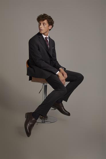 NOTCH SINGLE BREASTED SUIT DK GREY