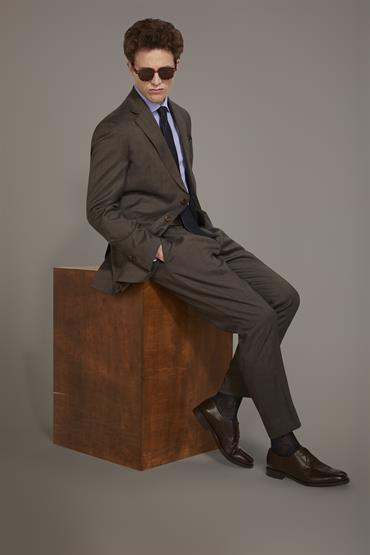 NOTCH SINGLE BREASTED SUIT BROWN