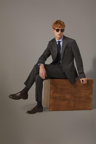 NOTCH SINGLE BREASTED SUIT DK GREY