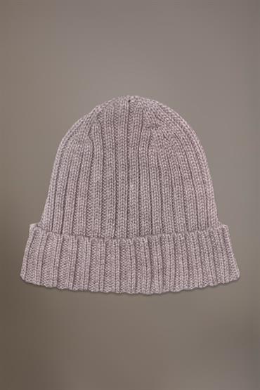 RIB BEANIE HAT BEIGE