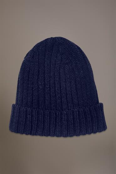 RIB BEANIE HAT DK BLUE