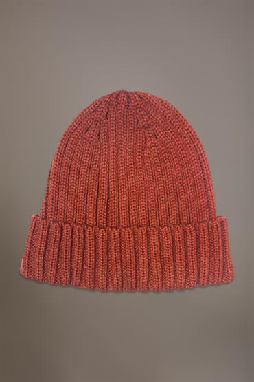 RIB BEANIE HAT ORANGE