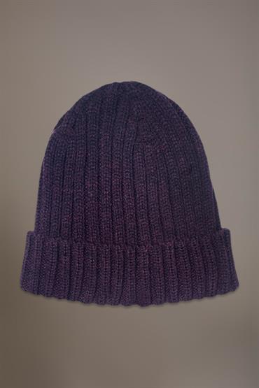 RIB BEANIE HAT PLUM