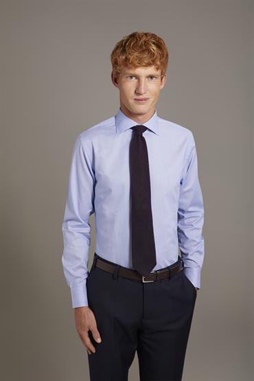 FRENCH COLLAR SLIM FIT CLASSIC SHIRT DK SKY