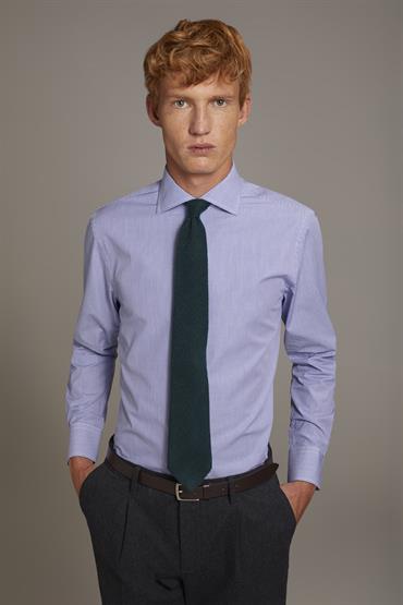 FRENCH COLLAR SLIM FIT CLASSIC SHIRT WHITE/BLUE