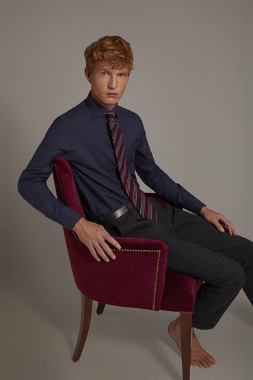 FRENCH COLLAR CLASSIC FIT CLASSIC SHIRT DK BLUE