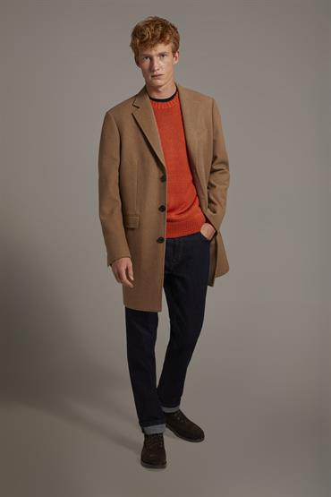 SINGLE BREASTED COAT CAMEL