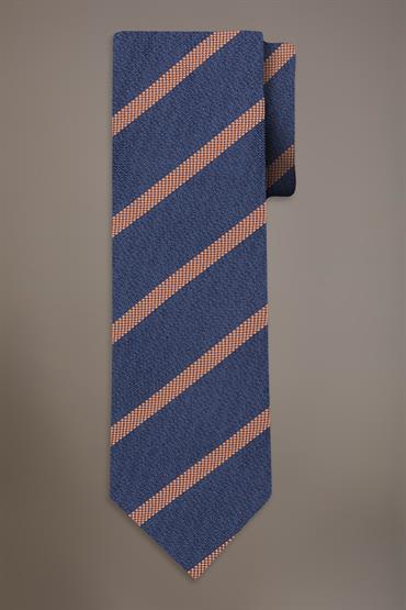 BAMBOO BLEND TIE BLUE/BROWN