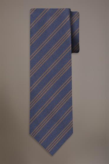 BAMBOO BLEND TIE BLUE/BROWN