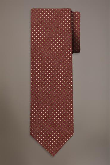 PRINTED TIE BORDEAUX