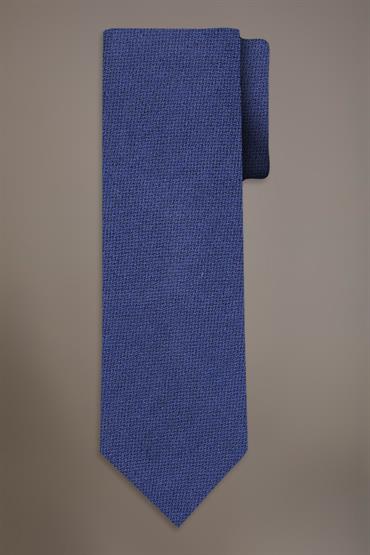 WOOL BLEND TIE BLUE