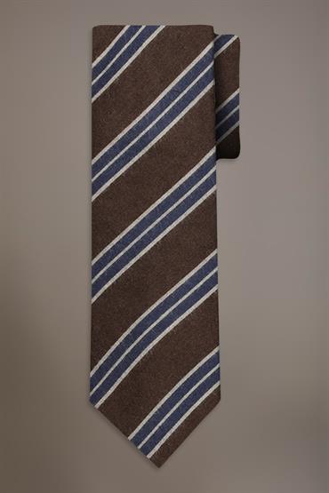 WOOL BLEND TIE BROWN