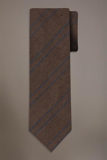 WOOL BLEND TIE BROWN