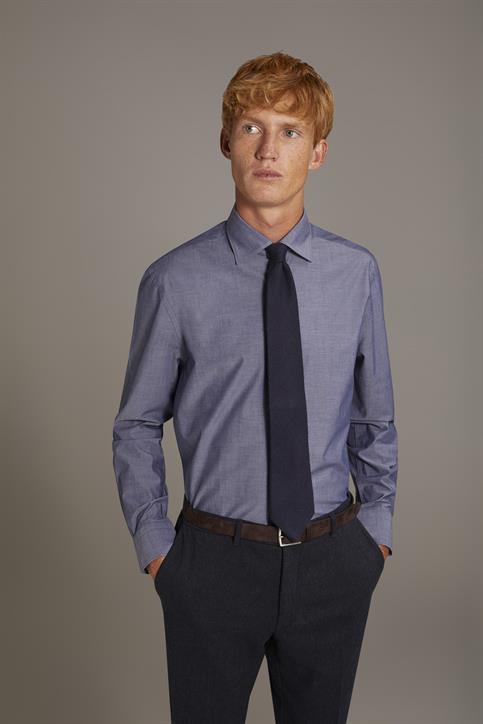 FRENCH COLLAR SLIM FIT CASUAL SHIRT