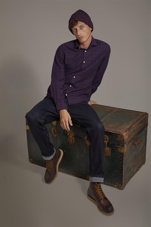 FRENCH COLLAR SLIM FIT CASUAL SHIRT