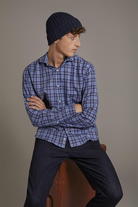 FRENCH COLLAR SLIM FIT CASUAL SHIRT