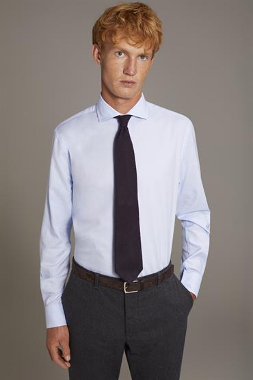 FRENCH COLLAR SLIM FIT CASUAL SHIRT LT SKY