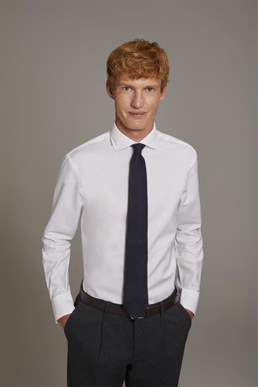 FRENCH COLLAR SLIM FIT CASUAL SHIRT WHITE