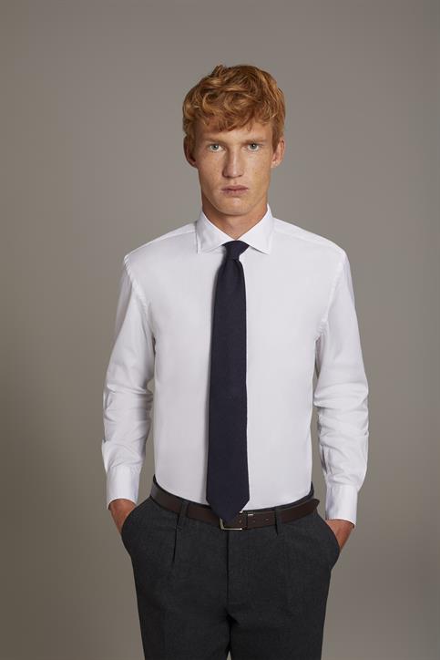 FRENCH COLLAR SLIM FIT CASUAL SHIRT