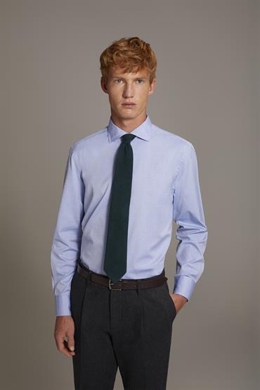FRENCH COLLAR SLIM FIT CASUAL SHIRT LT SKY