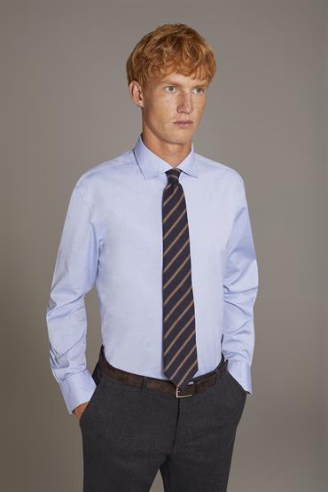 FRENCH COLLAR SLIM FIT CASUAL SHIRT SKY