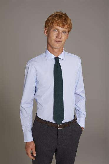 FRENCH COLLAR SLIM FIT CASUAL SHIRT WHITE/LT SKY