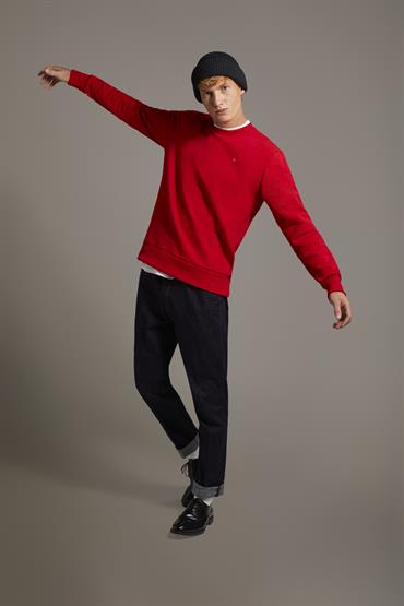 SWEATSHIRT ROUND NECK RED