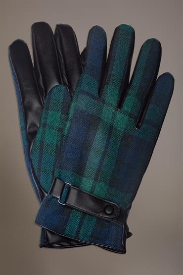 TARTAN GLOVES GREEN