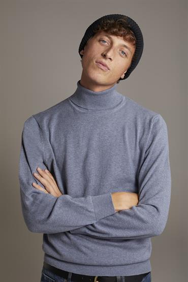 TURTLE NECK SWEATER STEEL