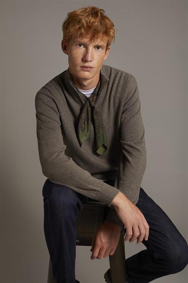 HALF ZIP SWEATER TAUPE