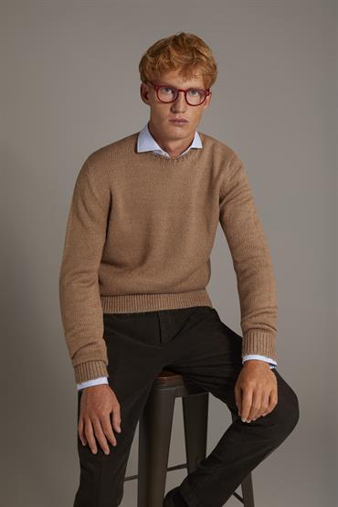ROUND NECK SWEATER TAUPE
