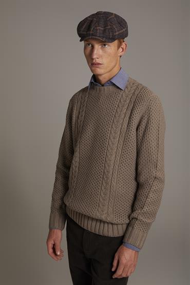 ROUND NECK SWEATER TAUPE