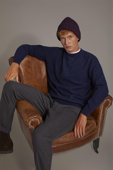 ROUND NECK SWEATER DENIM