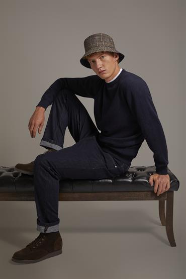 ROUND NECK SWEATER DK BLUE