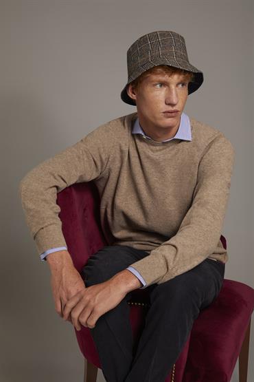 ROUND NECK SWEATER LT BEIGE