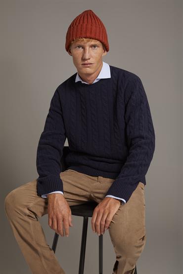 ROUND NECK SWEATER DK BLUE