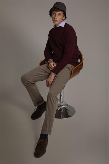 CHINO WITH BACK PKT LOOPS TROUSER TAUPE