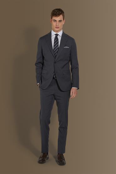 notch single breasted suit GREY