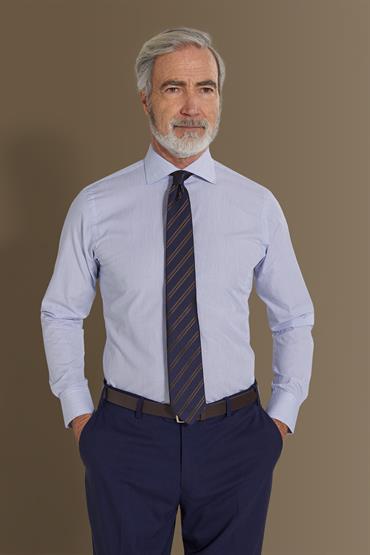 french collar classic fit WHITE/BLUE