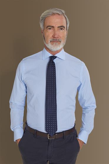 french collar classic fit WHITE/SKY