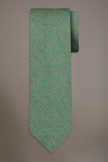 LINEN BLEND TIE WIDTH 148X8X4 GREEN