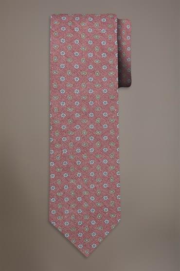 LINEN BLEND TIE WIDTH 148X8X4 BORDEAUX