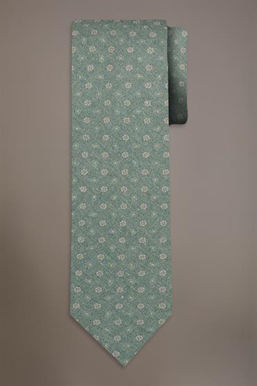 LINEN BLEND TIE WIDTH 148X8X4 GREEN