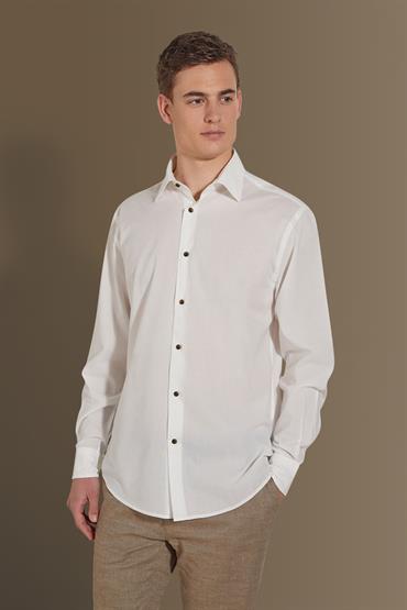 french collar slim fit casual shirt WHITE