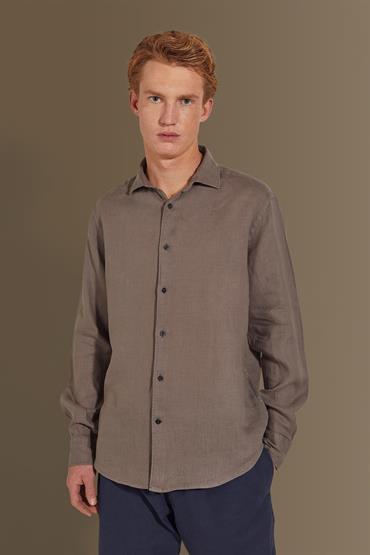 french collar classic fit BEIGE