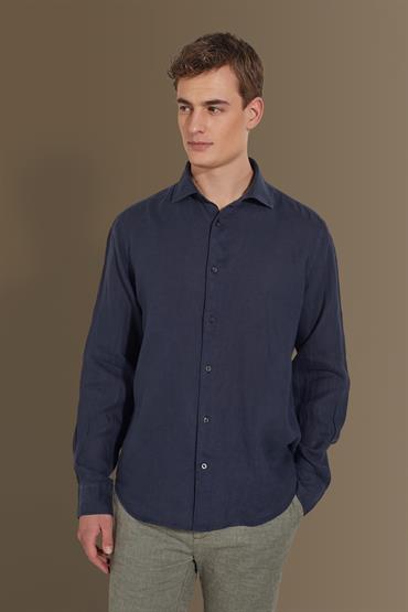 french collar classic fit DK BLUE