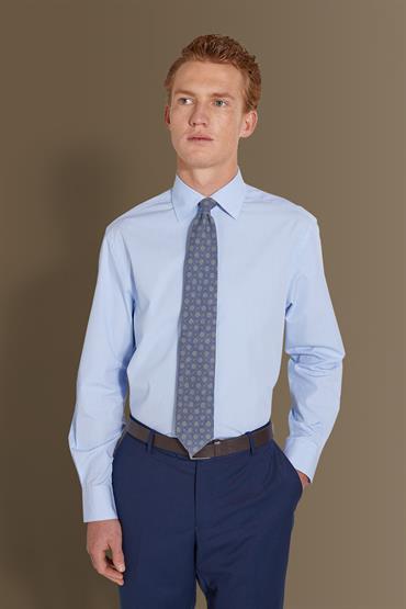 french collar slim fit casual shirt SKY