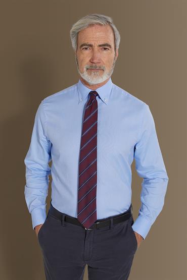 button down collar slim fit casual shirt SKY